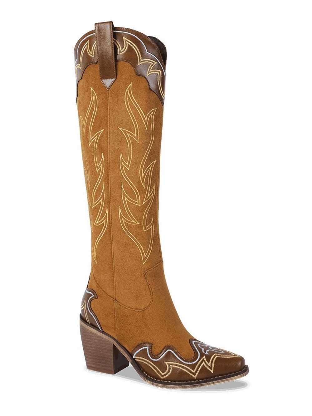 Wet Kiss Brown Western Cowboy Boots Embroidered Tall Boots Size EU 37